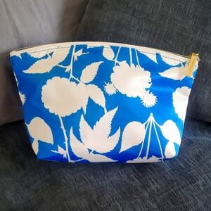 💚5/$25 Estee Lauder Large Blue &  White Floral Makeup Bag Cosmetic Pouch New